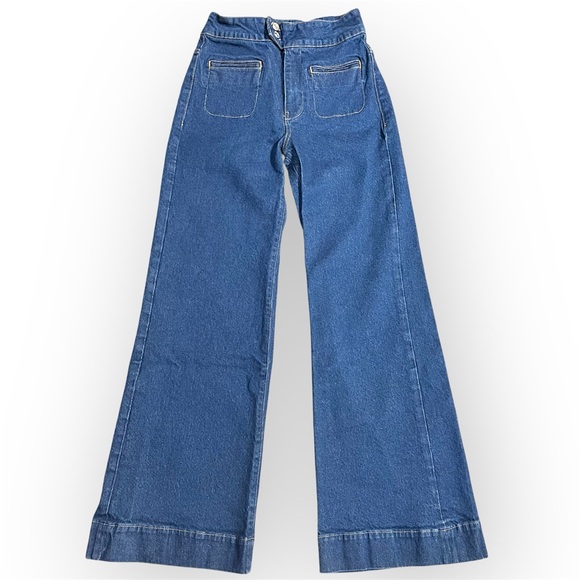 FRAME Le Hardy High Rise Wide Leg Jeans in Adele , medium wash, size 29 - Picture 3 of 15